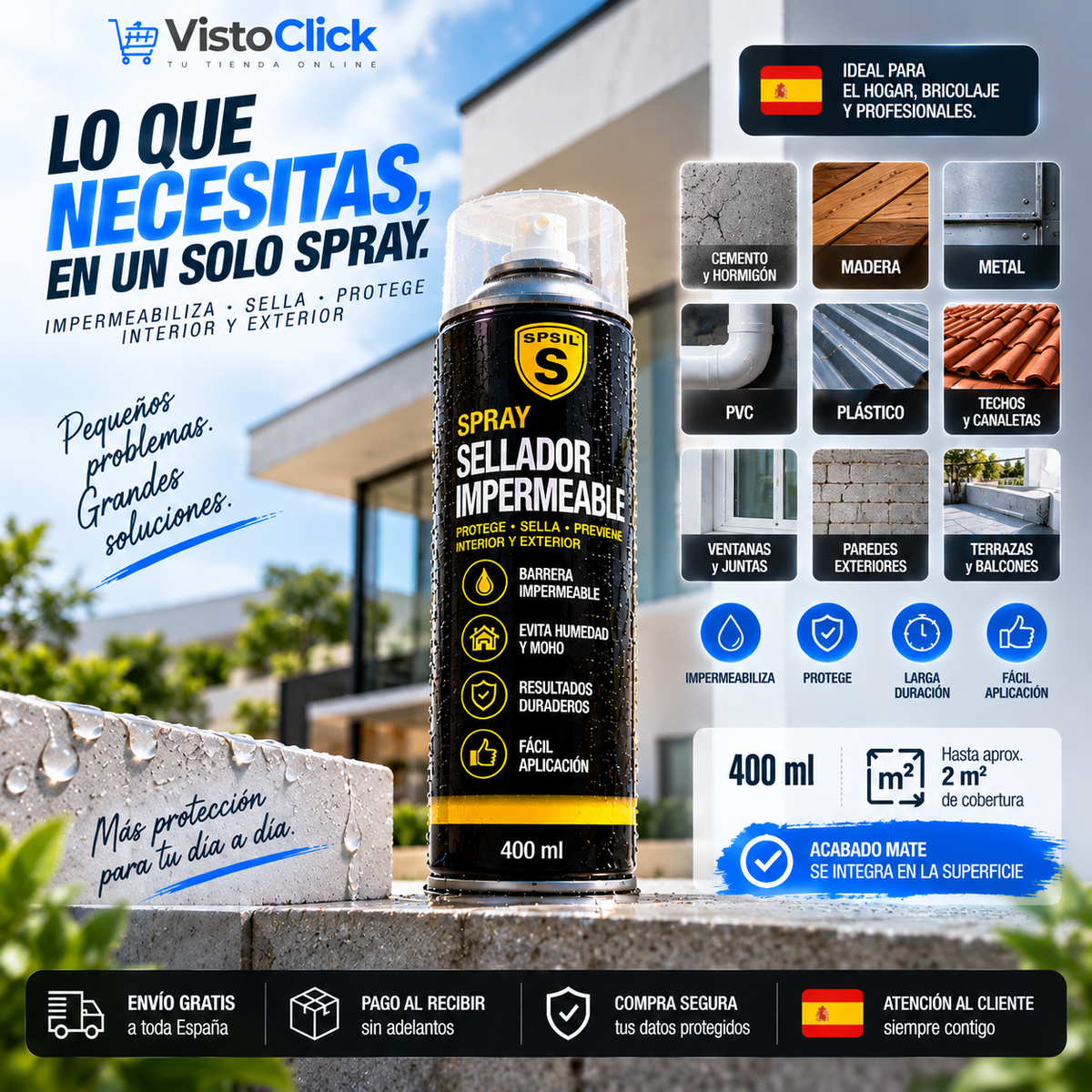Spray impermeabilizante blanco 400ml