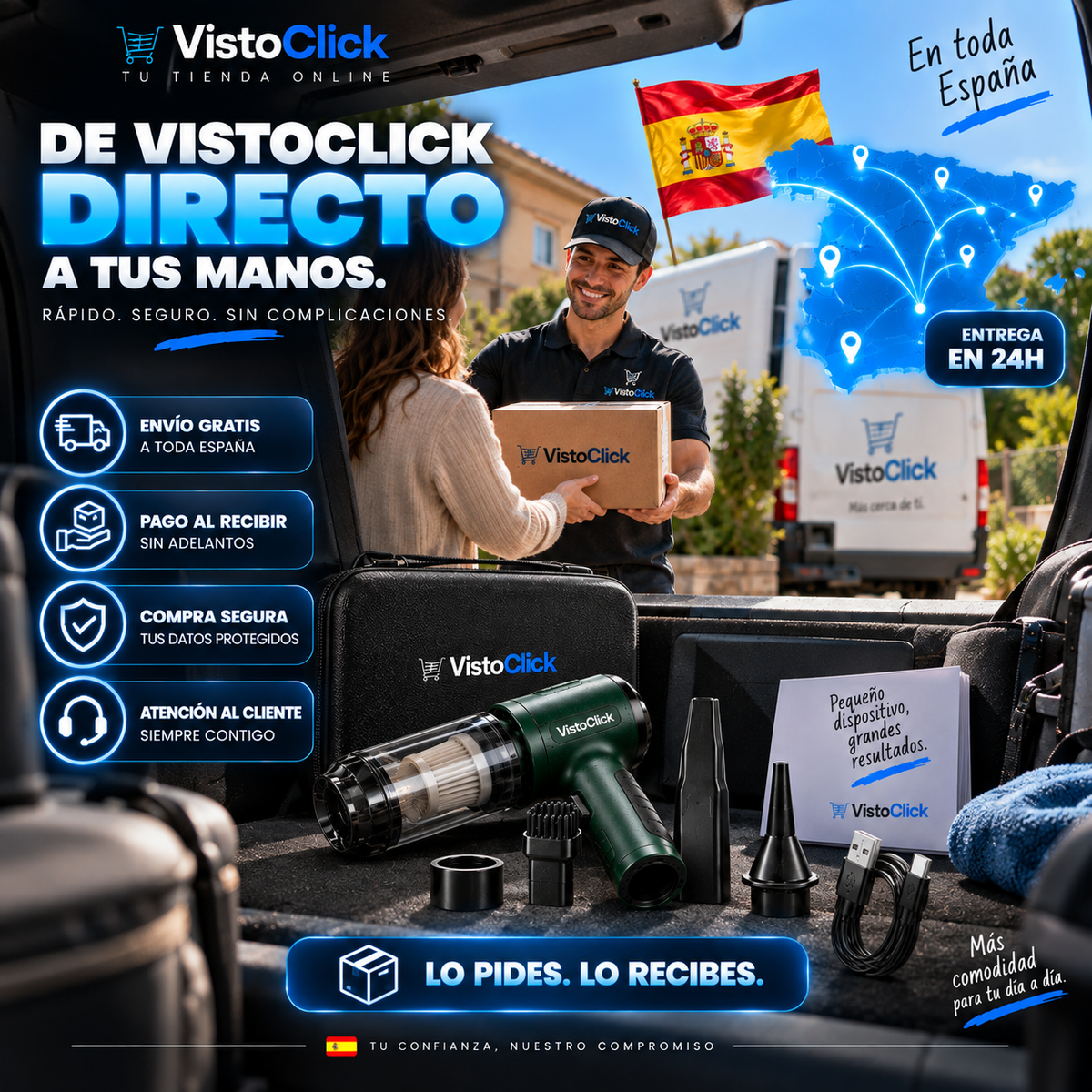 Aspirador de coche portátil 3 en 1