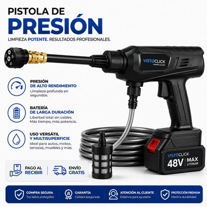 AquaJet PRO Pistola de Alta Presión + Adaptador 6 en 1 + Restaurador Premium — Kit Completo
