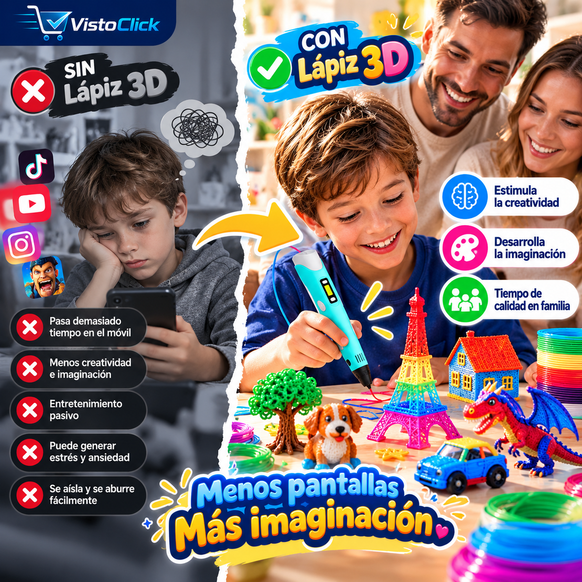 Lápiz 3D Creativo – Imagina, Crea y Diviértete