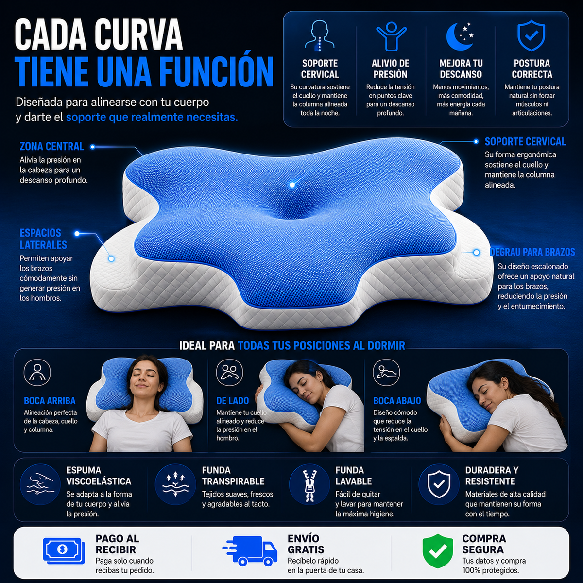 Almohada Mariposa Celeste™ + Antifaz de REGALO 🎁
