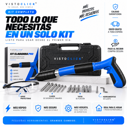 🔨 Kit Clavadora PRO de Alta Potencia + Gafas Protectoras + Accesorios + Maletín Premium