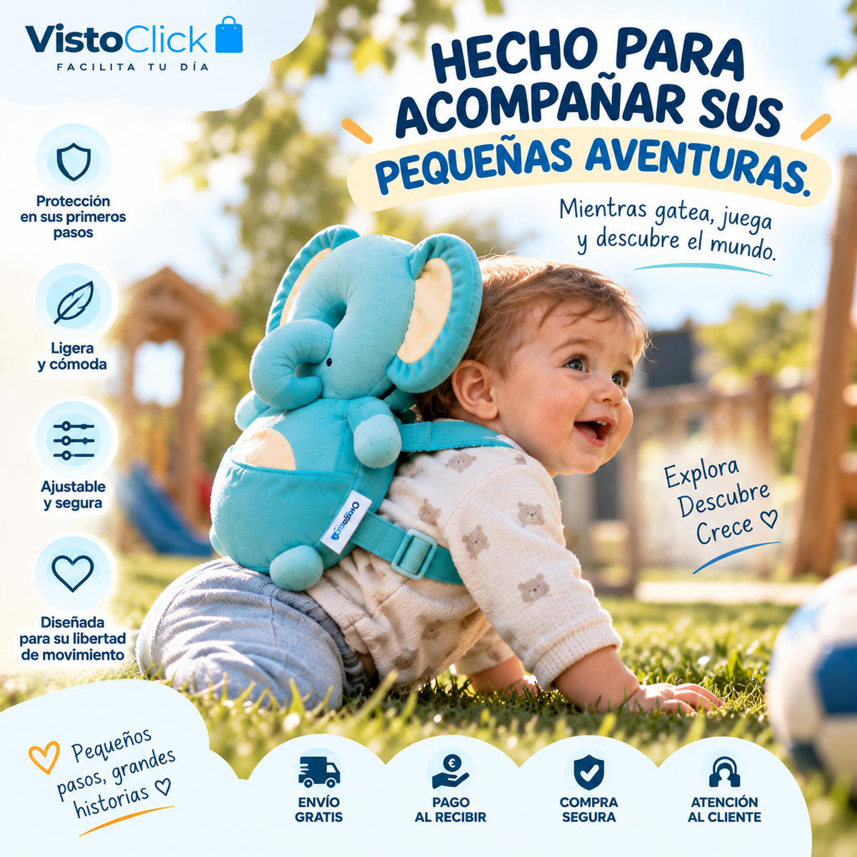 🐘 Pack Primeros Pasos PRO — Almohadilla Protectora para Bebé + 🎁 Koala Relajante de REGALO
