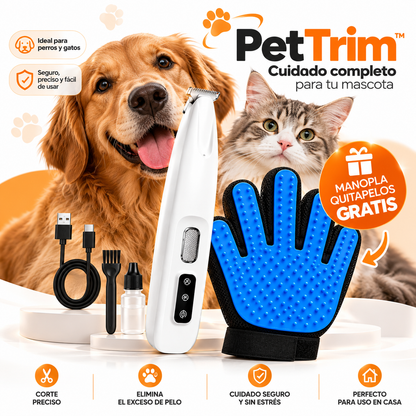 PetTrim™ 2 en 1 – Recortadora para Perros y Gatos + Manopla Quitapelos GRATIS 🎁