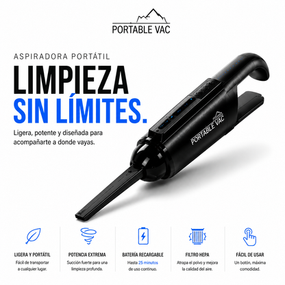Mini aspiradora inalámbrica de alta potencia.