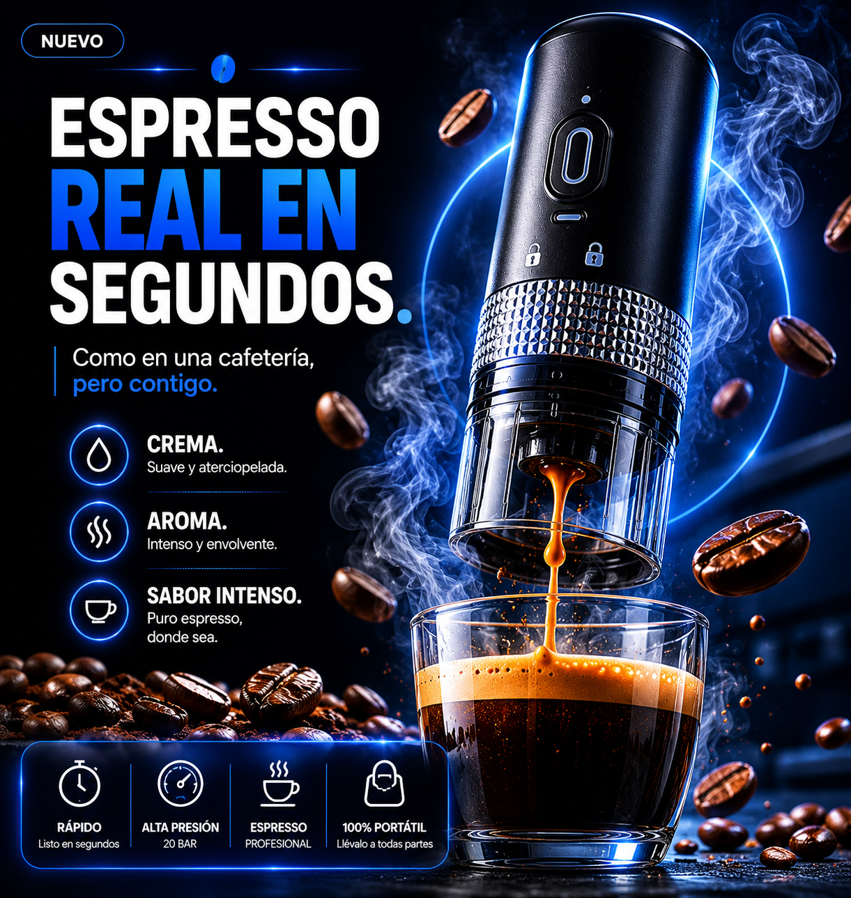 Maquina de café portatil eléctrico