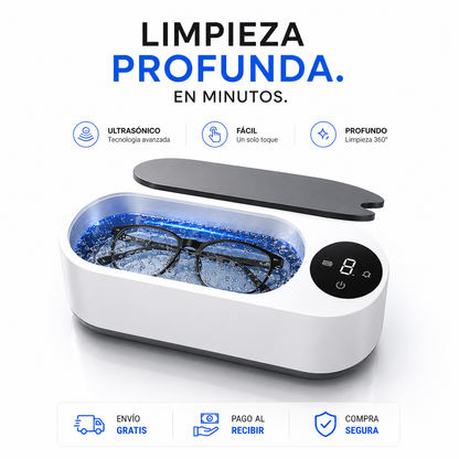 Limpiador Ultrasónico + Funda de Cuero Premium GRATIS + Envio Gratis- Paga al Recibir