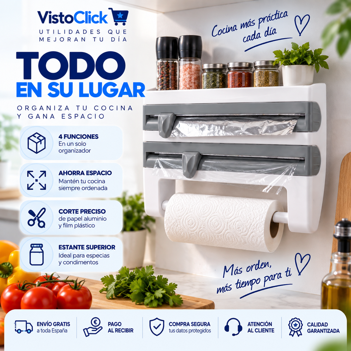 Organizador de cocina multifunción