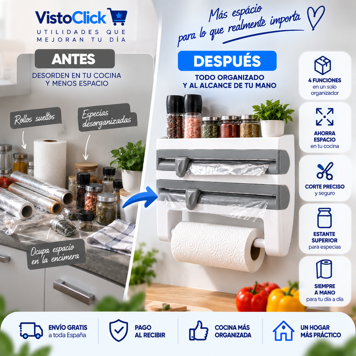 Organizador de cocina multifunción