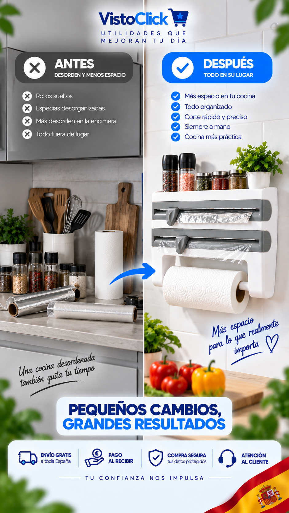 Organizador de cocina multifunción