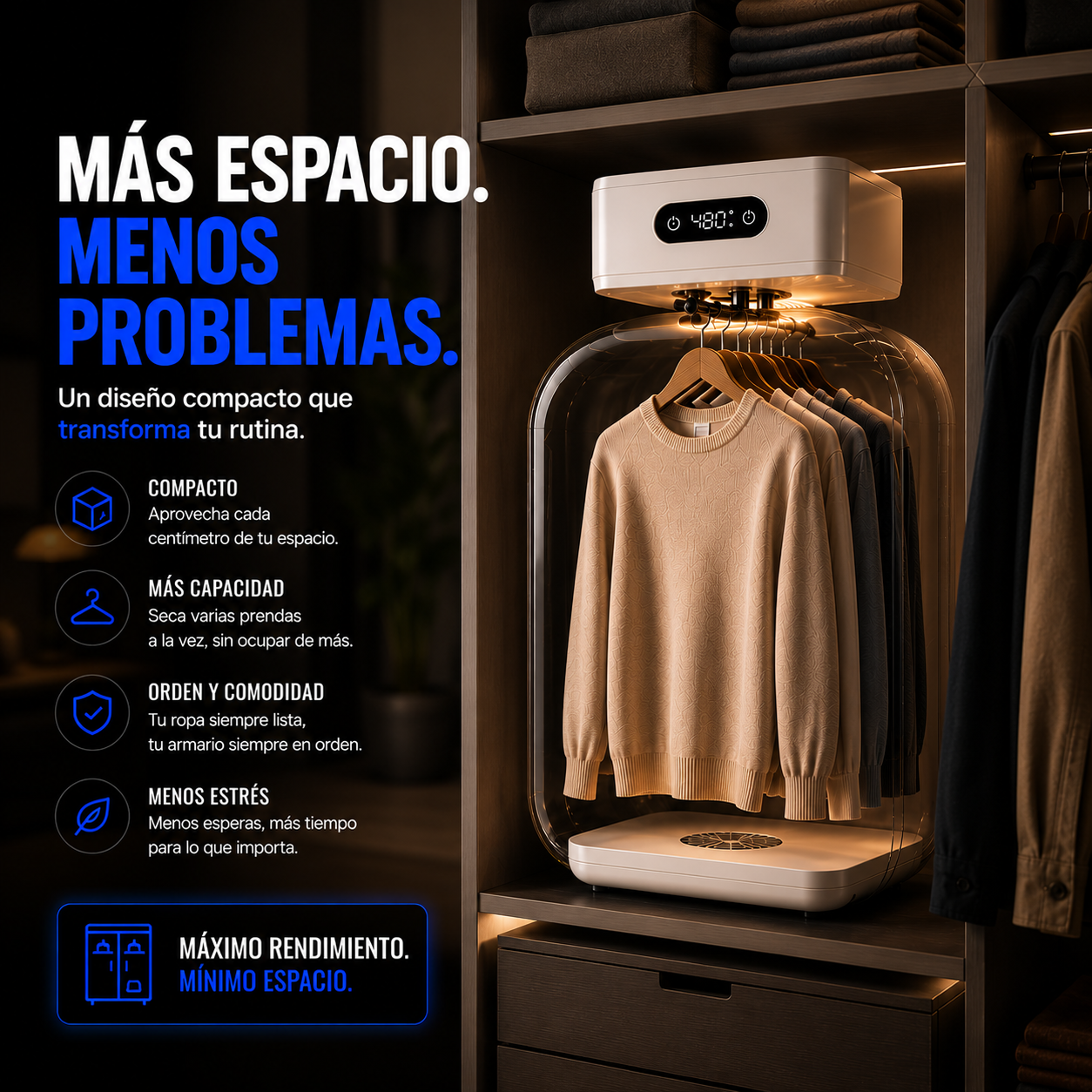 Secadora de ropa eléctrica portátil
