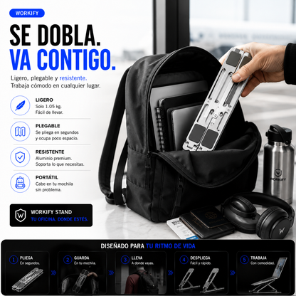Workify - Soporte para ordenador y Tablet de Aleación de Aluminio.
