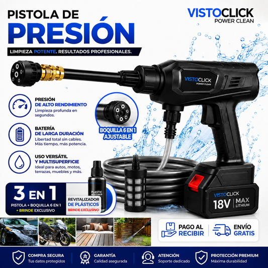 AquaJet PRO Pistola de Alta Presión + Adaptador 6 en 1 + REGALO🎁 (Restaurador Premium) — Kit Completo