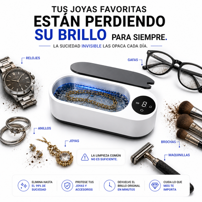 Limpiador Ultrasónico + Funda de Cuero Premium GRATIS + Envio Gratis- Paga al Recibir