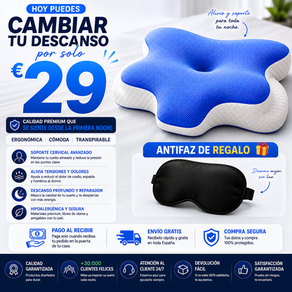 Almohada Mariposa Celeste™ + Antifaz de REGALO 🎁