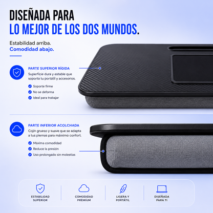Ergomesa - Escritorio portátil con cojín para ordenador.