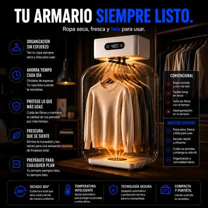 Secadora de ropa eléctrica portátil