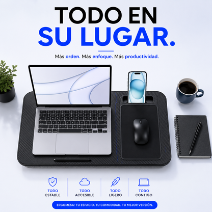 Ergomesa - Escritorio portátil con cojín para ordenador.