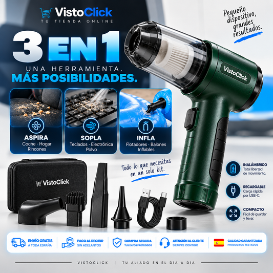 Aspirador de coche portátil 3 en 1