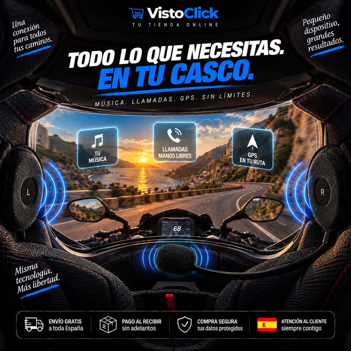 Intercomunicador bluetooth para motocicletas